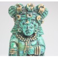 statueta Maya. mozaic de malahit & lapis. Mexic atelier Zabreski